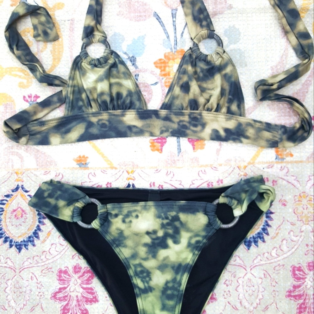 🖤AllSaints Spitafields tan & black bikini